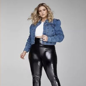 ￼Fashion To FigureAriana Puff Sleeve Denim Jacket - Fashion To Figure